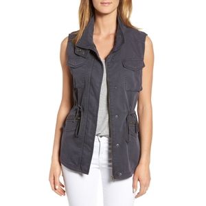 EUC size small Caslon women's utility vest in ebony gray